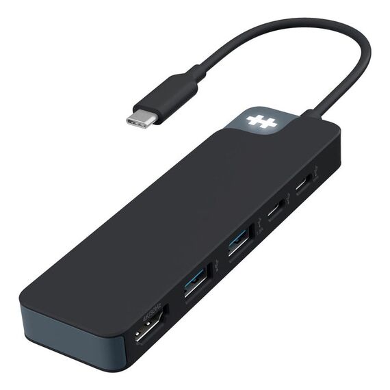 HYPER HD4101BKGL laptop-dockingstation & portreplikator USB Typ-C Schwarz, Farbe: Schwarz