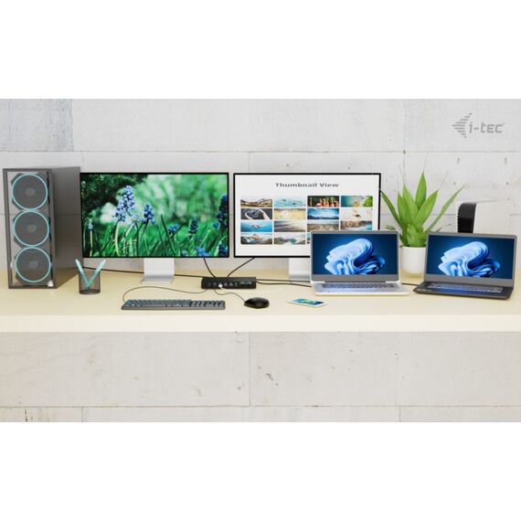 i-tec USB-C KVM Dock PRO for Three Hosts, Dual Video, with 2x Power Delivery, max 92W, 3 image