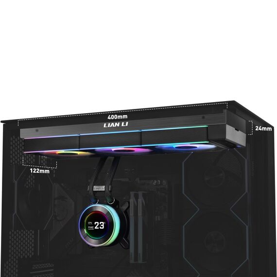 Lian Li GA II Hydroshift II LCD-C 360CL Prozessor All-in-One-Flüssigkeitskühler 12 cm Schwarz 1 Stück(e), 3 image