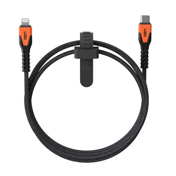 Urban Armor Gear UAG Rgd Kvlr USBC-Ltng Cbl 5ft Black/Ora 1,5 m Schwarz, Orange, Farbe: Schwarz, Orange, Länge: 1,5 m