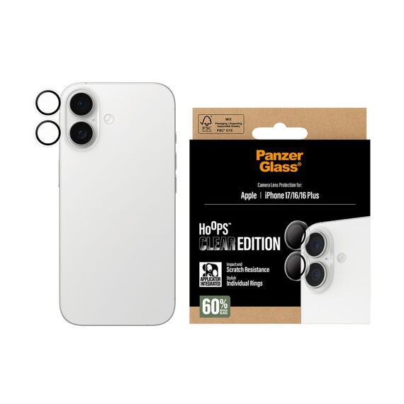PanzerGlass ® Hoops® Kameraschutz Transparent iPhone 17 | iPhone 16 | 16 Plus, 2 image