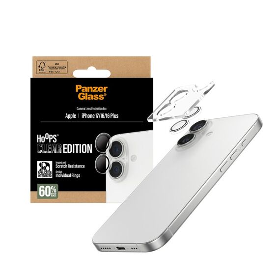 PanzerGlass ® Hoops® Kameraschutz Transparent iPhone 17 | iPhone 16 | 16 Plus, 5 image