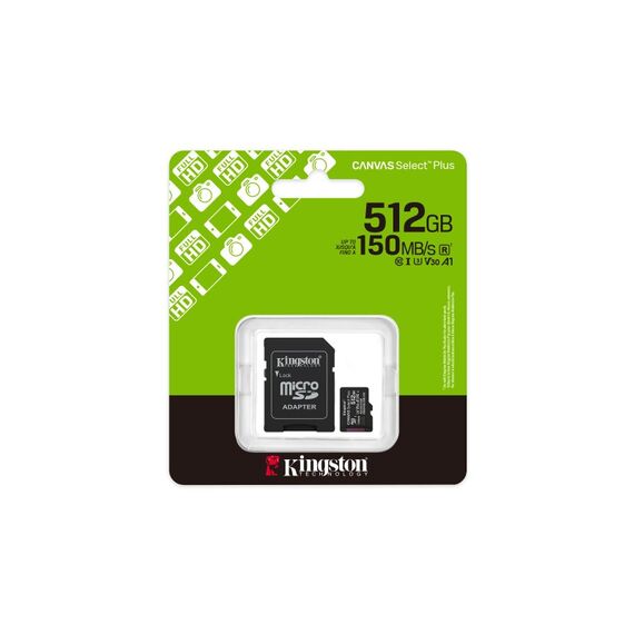Kingston Technology 512GB microSDXC Canvas Select Plus Gen3 150MB/s A1 (Einschließlich SD Adapter), Kapazität: 512 GB, 4 image
