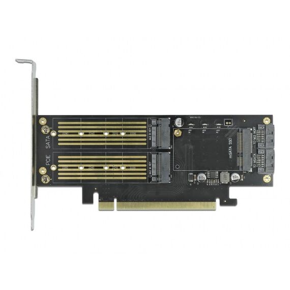 DeLOCK PCI Express x16 Karte zu 1 x M.2 Key B + 1 x NVMe M.2 Key M + 1 x mSATA - Low Profile Formfaktor, 2 image