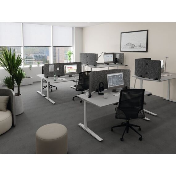 Durable EFFECT Foldable Felt Desk Divider 60% Recycled W1600 x H500mm Charcoal Grey - 313558 Schreibtisch-Trennwand Grau, 14 image