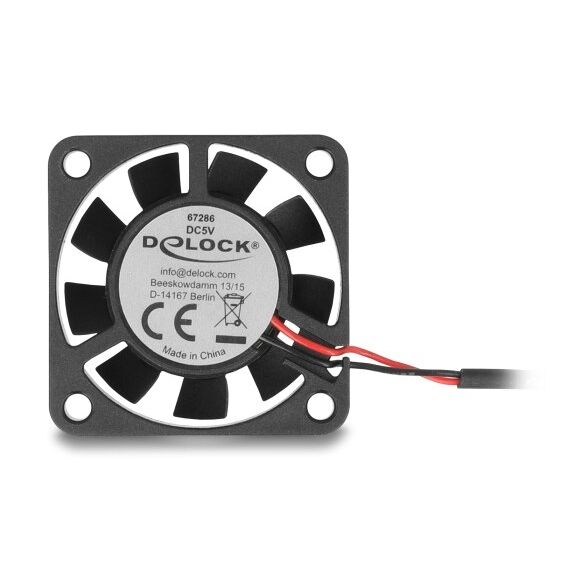 DeLOCK 67286 Computerkühlsystem Computergehäuse Ventilator 4 cm Schwarz 1 Stück(e)