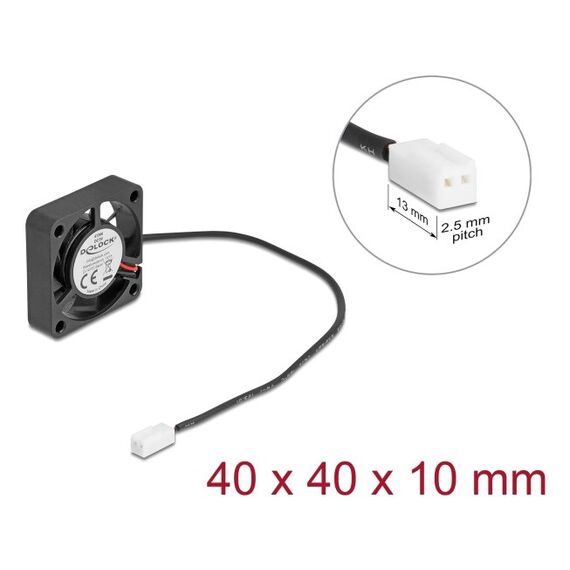 DeLOCK 67286 Computerkühlsystem Computergehäuse Ventilator 4 cm Schwarz 1 Stück(e), 3 image