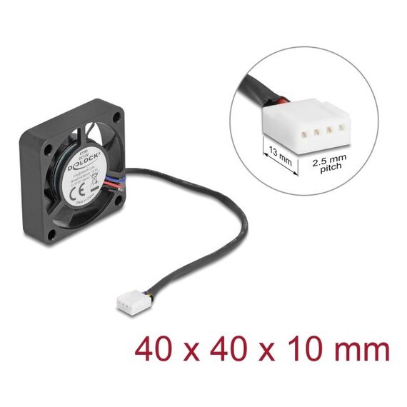 DeLOCK 67293 Computerkühlsystem Computergehäuse Ventilator 4 cm Schwarz 1 Stück(e), 3 image