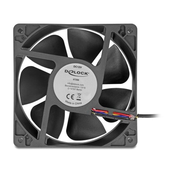 DeLOCK 67298 Computerkühlsystem Computergehäuse Ventilator 12 cm Schwarz 1 Stück(e)