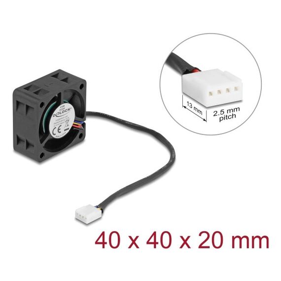 DeLOCK 67299 Computerkühlsystem Computergehäuse Ventilator 4 cm Schwarz 1 Stück(e), 3 image