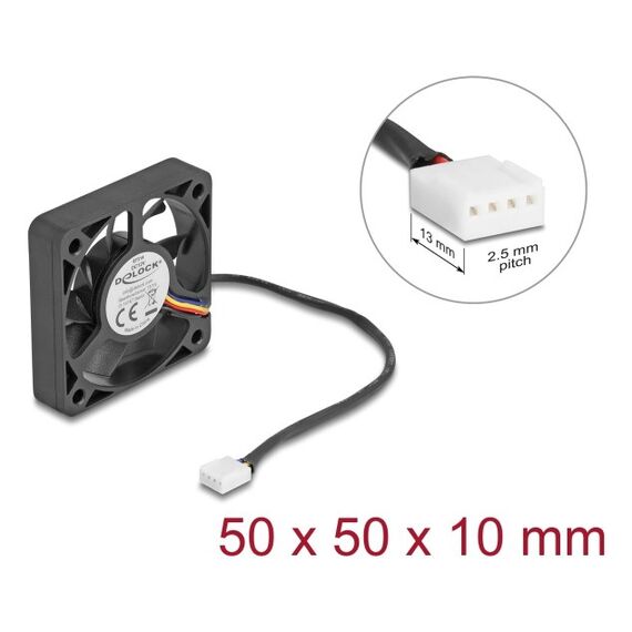 DeLOCK 67314 Computerkühlsystem Computergehäuse Ventilator 5 cm Schwarz 1 Stück(e), 3 image