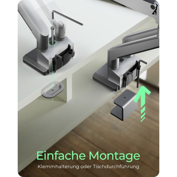 ICY BOX IB-MS524-T, Monitorständer mit Tischhalterung für zwei Monitore bis zu 32" (81 cm), 3 image