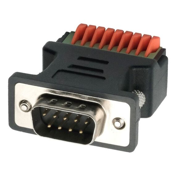 EXSYS EX-49110 Kabeladapter 9-pin D-Sub 9-pin terminal block Schwarz