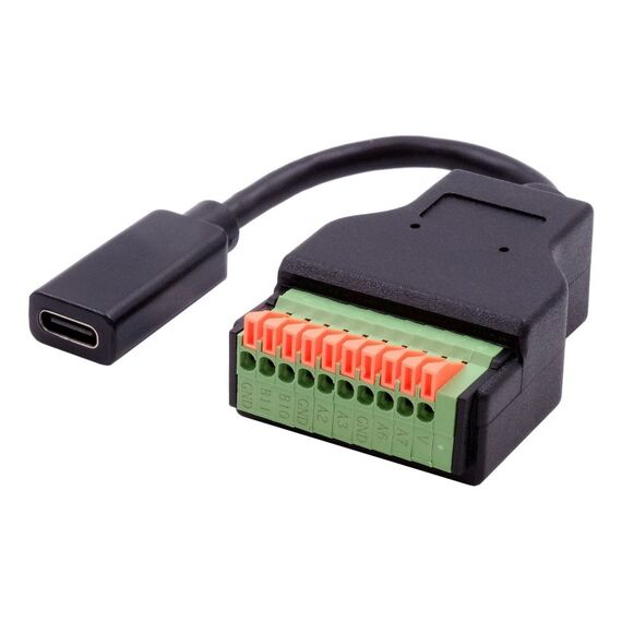 EXSYS EX-49124 USB Kabel USB 3.2 Gen 1 (3.1 Gen 1) 0,15 m USB C 10-pin terminal block 5 Gbit/s Schwarz