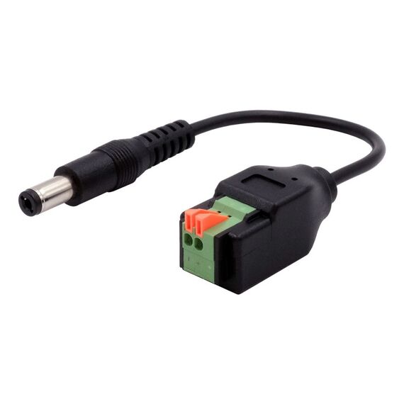 EXSYS EX-49140 Stromkabel Schwarz 0,15 m 5.5 x 2.1 mm 2-polige Klemmleiste