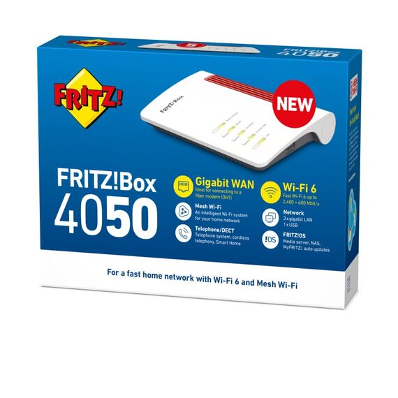 Box 4050 WLAN-Router Gigabit Ethernet Dual-Band (2,4 GHz/5 GHz) Weiß, Rot, 5 image