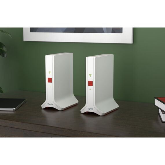 Mesh Set FRITZ! 4200 2-pack Edition International Dual-Band (2,4 GHz/5 GHz) Wi-Fi 6 (802.11ax) Rot, Weiß 2x2/4x4, 8 image
