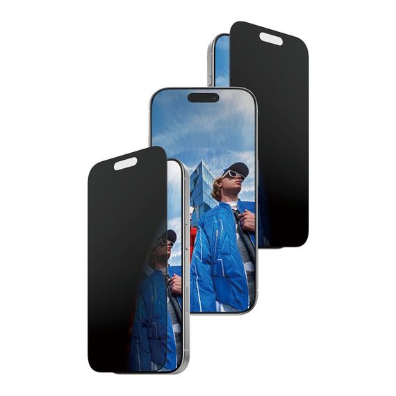 PanzerGlass ® 2-Way Privacy Displayschutz iPhone 17 | iPhone 16 Pro | Ultra-Wide Fit m. Fastfit in-a-box