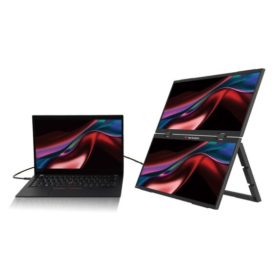 Verbatim Portable 15.6" FHD Dual Monitor Essentials Tragbarer Monitor Schwarz 39,6 cm (15.6") LCD 1920 x 1080 Pixel, 4 image