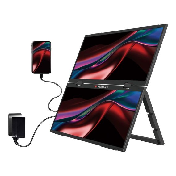 Verbatim Portable 15.6" FHD Dual Monitor Essentials Tragbarer Monitor Schwarz 39,6 cm (15.6") LCD 1920 x 1080 Pixel, 5 image