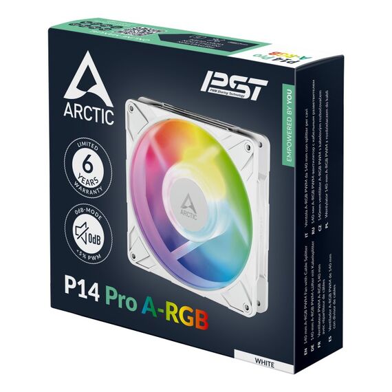 ARCTIC P14 Pro A-RGB (White) 140 mm A-RGB PWM-Lüfter mit Kabelsplitter, Farbe: Weiß, 7 image