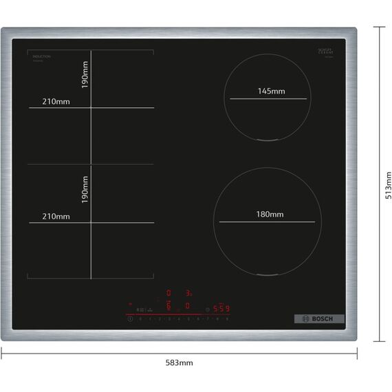 Bosch Serie 6 PVS645HB1E Kochfeld Schwarz Integriert 60 cm Zonen-Induktionskochfeld 4 Zone(n), 5 image