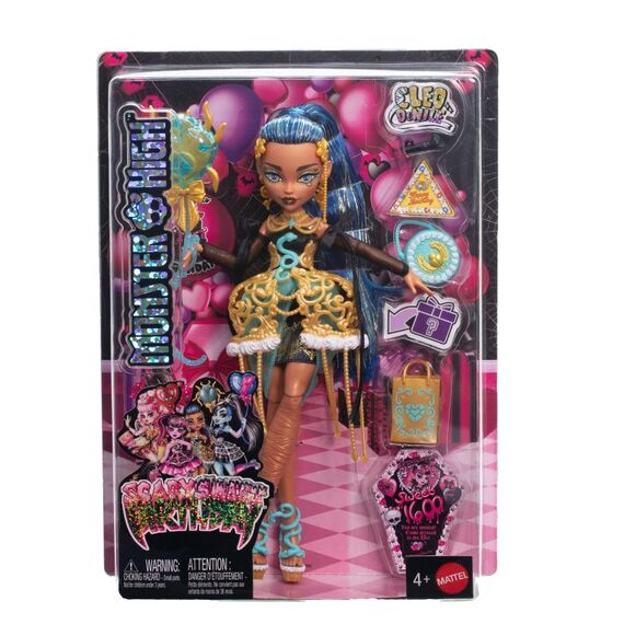 Monster High Scary Sweet Birthday Cleo de Nile-Puppe im Partykleid mit Ballon und Geschenk, 6 image
