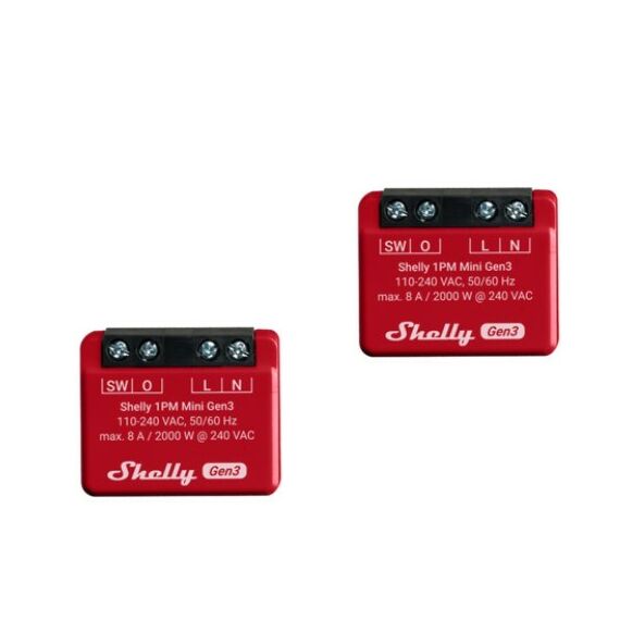 Shelly 1PM Mini Gen3 Intelligenter Schalter 1P Rot