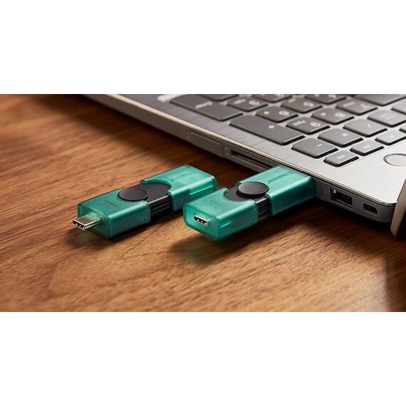Kingston Technology DataTraveler DuoG2 USB-Stick 256 GB USB Type-A / USB Type-C 3.2 Gen 1 (3.1 Gen 1) Schwarz, Grün, Kapazität: 256 GB, 12 image