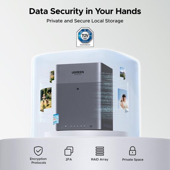 Ugreen DH4300 Plus NAS Mini Tower 8 GB LPPDDR4X UGOS Pro Grau, 6 image