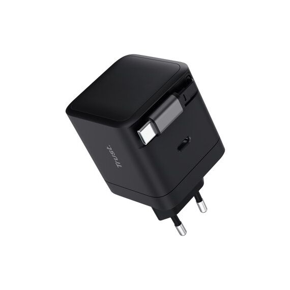 Trust Maxo USB-C-PD-Ladegerät mit 65 W und einziehbarem Ladekabel