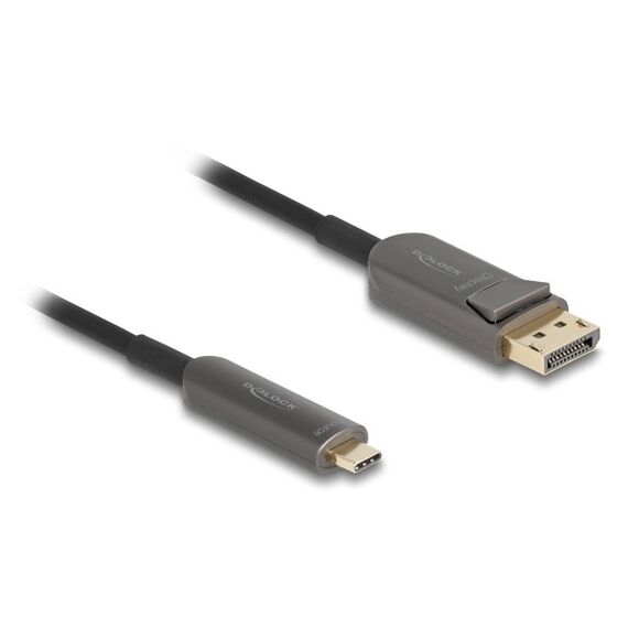 DeLOCK 81607 Videokabel-Adapter 20 m USB Typ-C DisplayPort Schwarz, Farbe: Schwarz, Länge: 20 m
