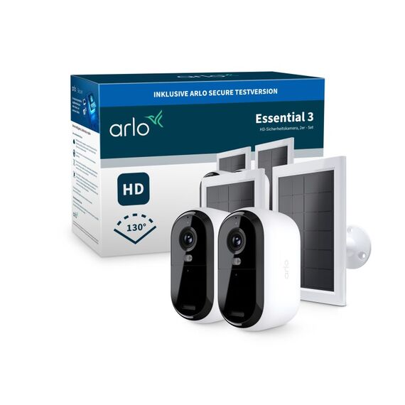 Arlo Essential 3 HD-Sicherheitskamera, 2er Set mit Solarpanel, 2 image