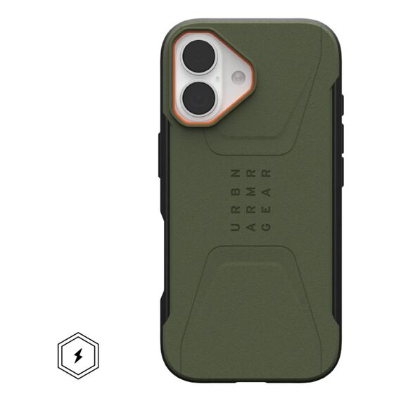 Urban Armor Gear 114547117297 Handy-Schutzhülle 16 cm (6.3") Cover Olive, Orange, Farbe: Olive, Orange, 2 image