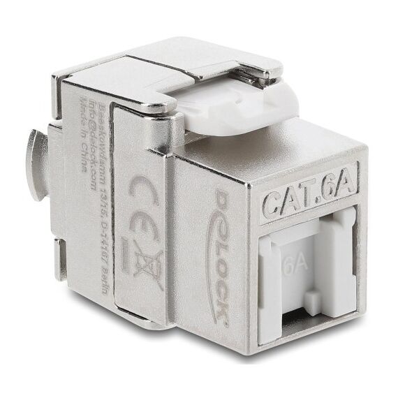 DeLOCK Keystone Modul RJ45 Buchse zu LSA Cat.6A geschirmt werkzeugfrei mit Staubschutzklappe