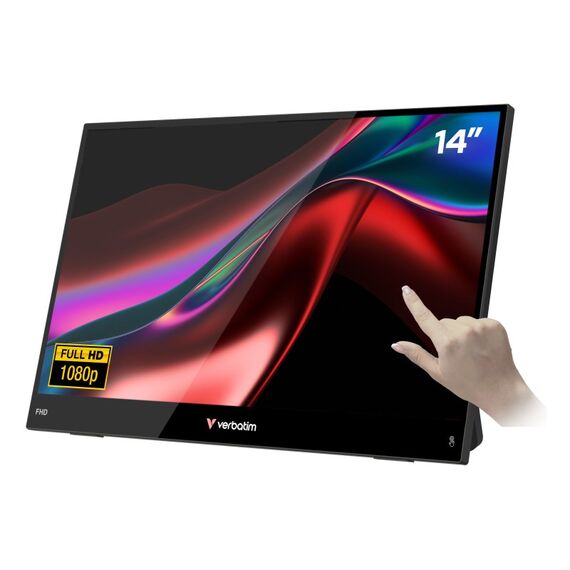Verbatim Portable 14" FHD Touch Monitor LIGHT Tragbarer Monitor Schwarz 35,6 cm (14") LCD 1920 x 1080 Pixel
