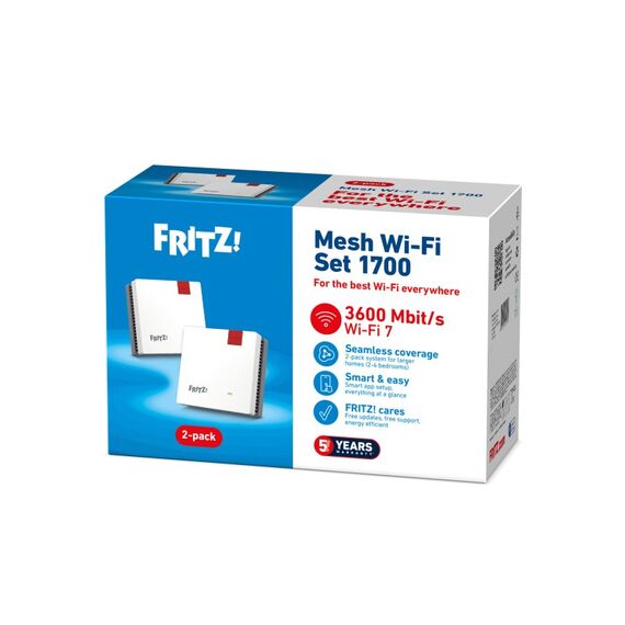 Mesh Set 1700 Dual-Band (2,4 GHz/5 GHz) Wi-Fi 7 (802.11be) Weiß, Rot 1 Intern, 7 image