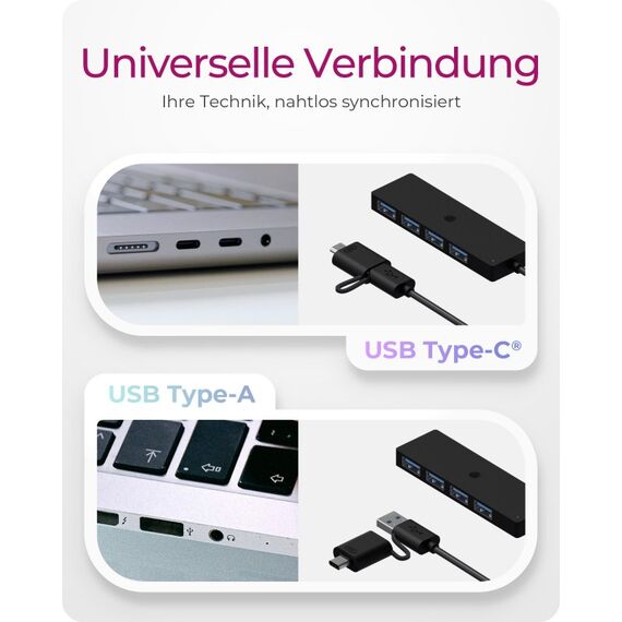 ICY BOX IB-HUB1424-C3, 4-Port USB Type-A Hub, Type-C®/A Anschluss, Kunststoff, schwarz, 4 image