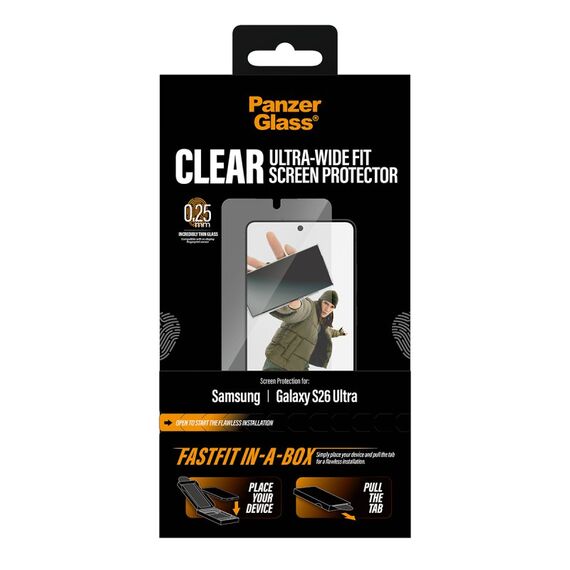 PanzerGlass ® Displayschutz Samsung Galaxy S26 Ultra | Ultra-Wide Fit m. Fastfit in-a-box, 3 image
