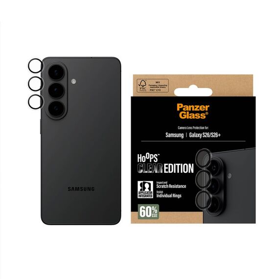 PanzerGlass ® Hoops® Kameraschutz Transparent Samsung Galaxy S26 | S26+, 2 image