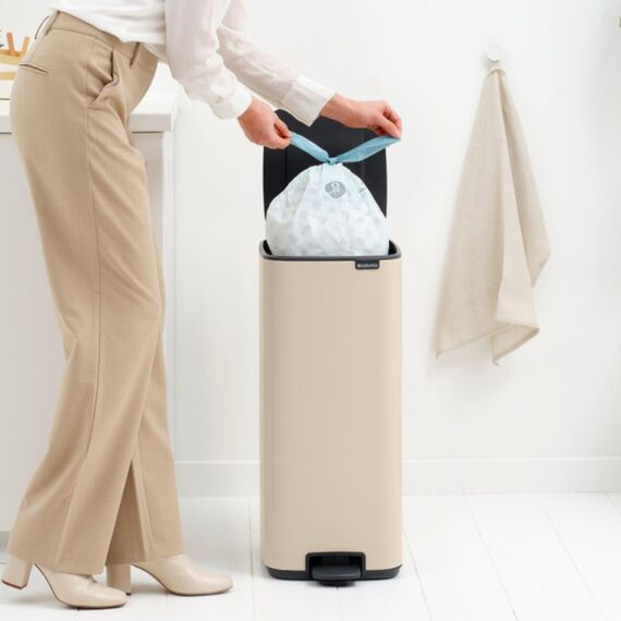 Brabantia Bo Pedal Bin 30 l Rechteckig Stahl Beige, Farbe: Beige, 3 image