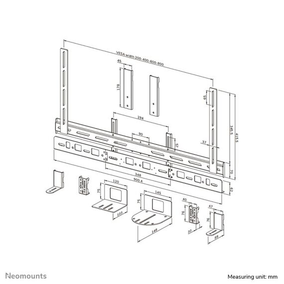 Neomounts AV30-500BL Videobar-Kit 43-110" - VESA - max 10 kg - universal, 14 image