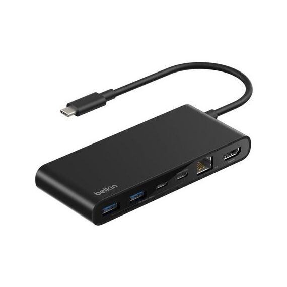 Belkin INC024HQBK Schnittstellen-Hub USB Typ-C 10000 Mbit/s Schwarz