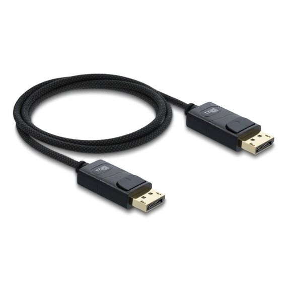 DeLOCK Koaxiales DisplayPort Kabel 16K 60 Hz 80 Gbps mit Geflechtmantel 1 m