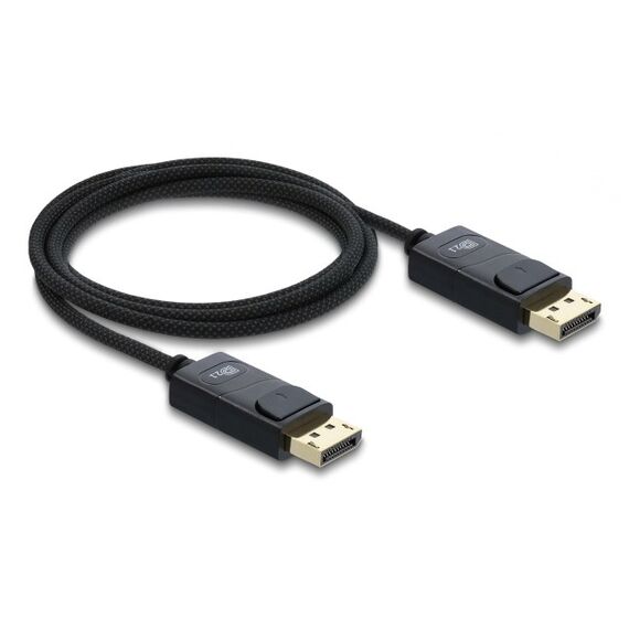 DeLOCK Koaxiales DisplayPort Kabel 16K 60 Hz 80 Gbps mit Geflechtmantel 2 m
