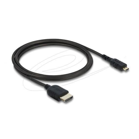 DeLOCK 81690 HDMI-Kabel 1 m HDMI Typ A (Standard) HDMI Typ D (Mikrofon) Schwarz, Farbe: Schwarz, Länge: 1 m