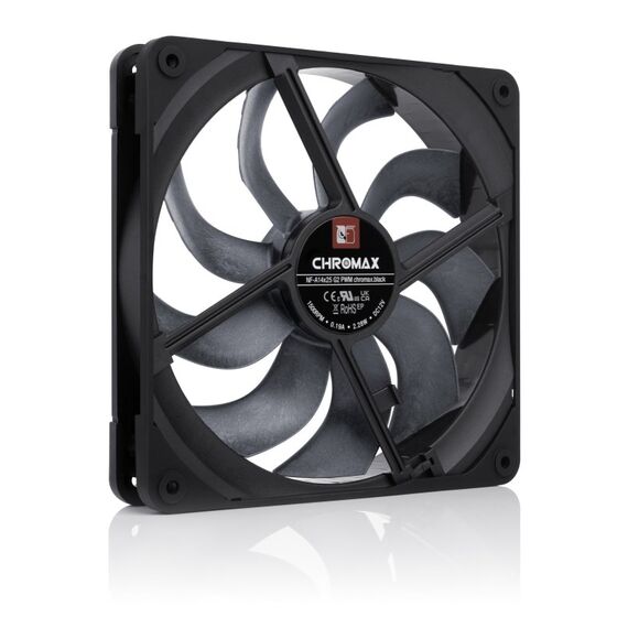 Noctua NF-A14X25 G2 PWM CHROMAX.BLACK Computerkühlsystem Computergehäuse Ventilator 14 cm Schwarz 1 Stück(e), 2 image