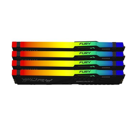 Kingston Technology FURY Beast 128 GB 5600 MT/s DDR5 CL40 DIMM (4er-Kit) RGB XMP