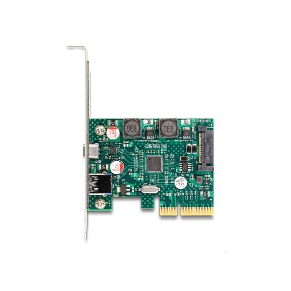 DeLOCK PCI Express x4 Karte zu 1 x extern USB 10 Gbps Type-C Buchse + 1 x extern USB 10 Gbps Typ-A Buchse - Low Profile Formfaktor