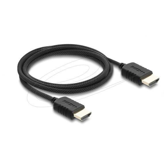 DeLOCK Coaxial High Speed HDMI cable 8K 60 Hz 48 Gbps with braided coating 2 m HDMI-Kabel HDMI Typ A (Standard) Schwarz, Farbe: Schwarz, Länge: 2 m